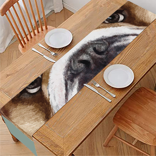 English Bulldog Portrait Print Table Runner