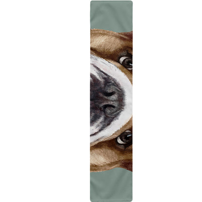 English Bulldog Portrait Print Table Runner