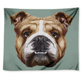 English Bulldog Portrait Print Tapestry