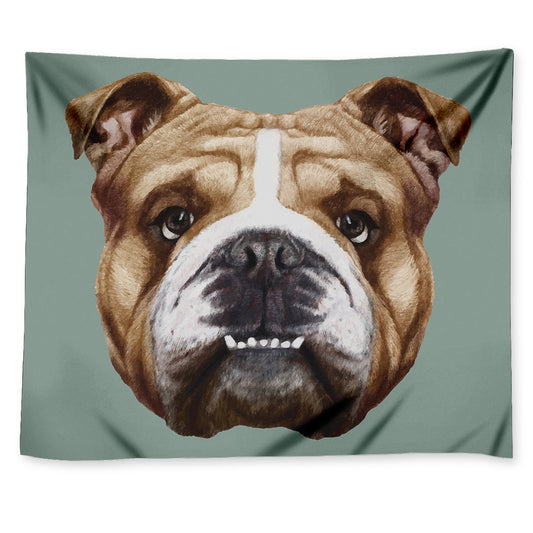 English Bulldog Portrait Print Tapestry