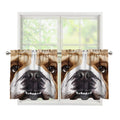 English Bulldog Portrait Print Tier Curtains