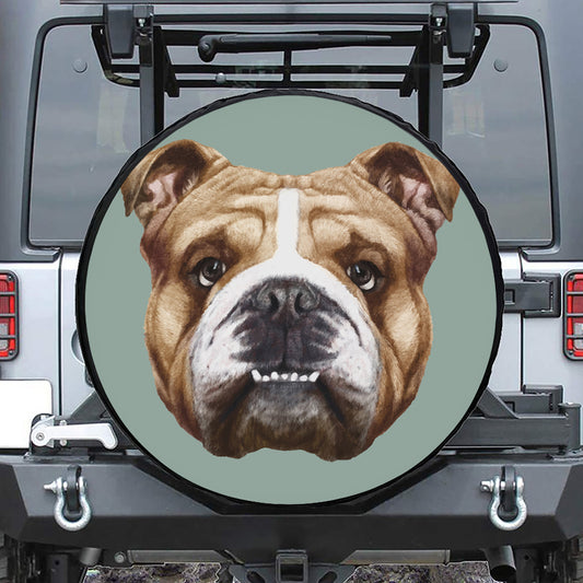 English Bulldog Portrait Print Tire Cover
