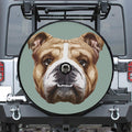 English Bulldog Portrait Print Tire Cover With Camera Hole