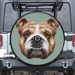 English Bulldog Portrait Print Tire Cover With Camera Hole