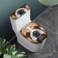 English Bulldog Portrait Print Toilet Lid And Tank Cover Set