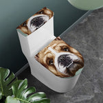 English Bulldog Portrait Print Toilet Lid And Tank Cover Set