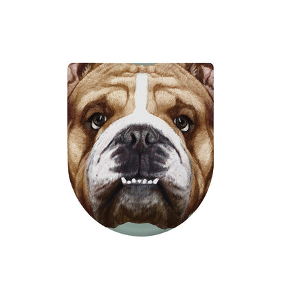 English Bulldog Portrait Print Toilet Lid Cover