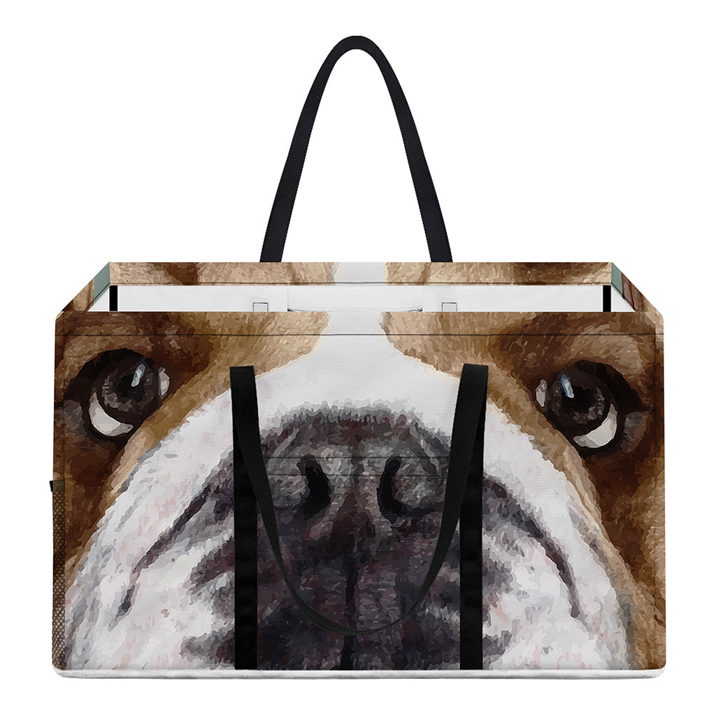 English Bulldog Portrait Print Utility Tote Bag