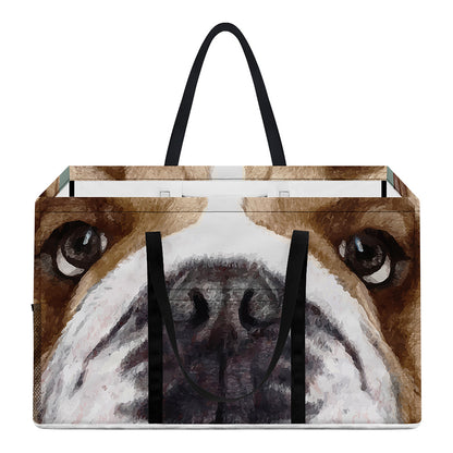 English Bulldog Portrait Print Utility Tote Bag