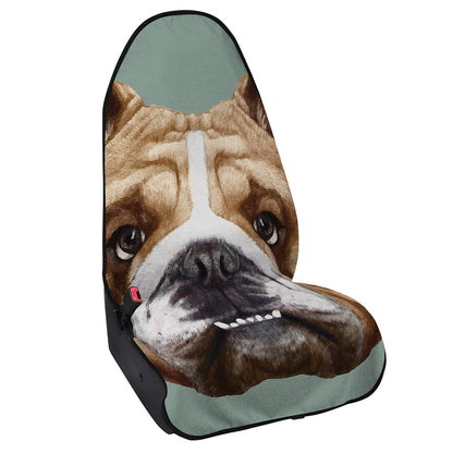 English Bulldog Portrait Print Waterproof Car Seat Cover