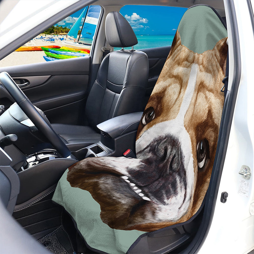 English Bulldog Portrait Print Waterproof Car Seat Cover