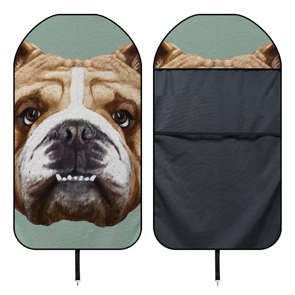 English Bulldog Portrait Print Waterproof Car Seat Cover