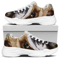 English Bulldog Portrait Print White Chunky Shoes