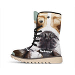 English Bulldog Portrait Print Winter Boots
