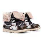 English Bulldog Portrait Print Winter Boots