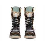 English Bulldog Portrait Print Winter Boots