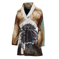 English Bulldog Portrait Print Women's Bathrobe