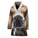 English Bulldog Portrait Print Women's Bathrobe