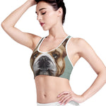 English Bulldog Portrait Print Women's Sports Bra