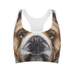 English Bulldog Portrait Print Women's Sports Bra