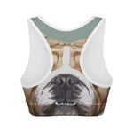 English Bulldog Portrait Print Women's Sports Bra