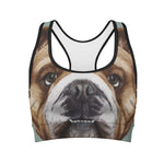 English Bulldog Portrait Print Women's Sports Bra