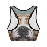 English Bulldog Portrait Print Women's Sports Bra