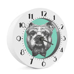 English Bulldog With Glasses Print Alarm Clock