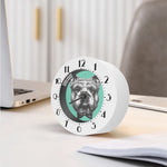 English Bulldog With Glasses Print Alarm Clock