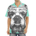 English Bulldog With Glasses Print Aloha Shirt