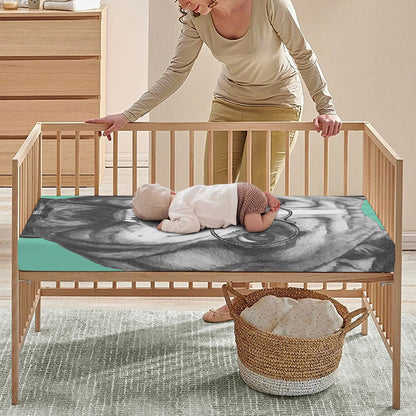 English Bulldog With Glasses Print Baby Crib Sheet