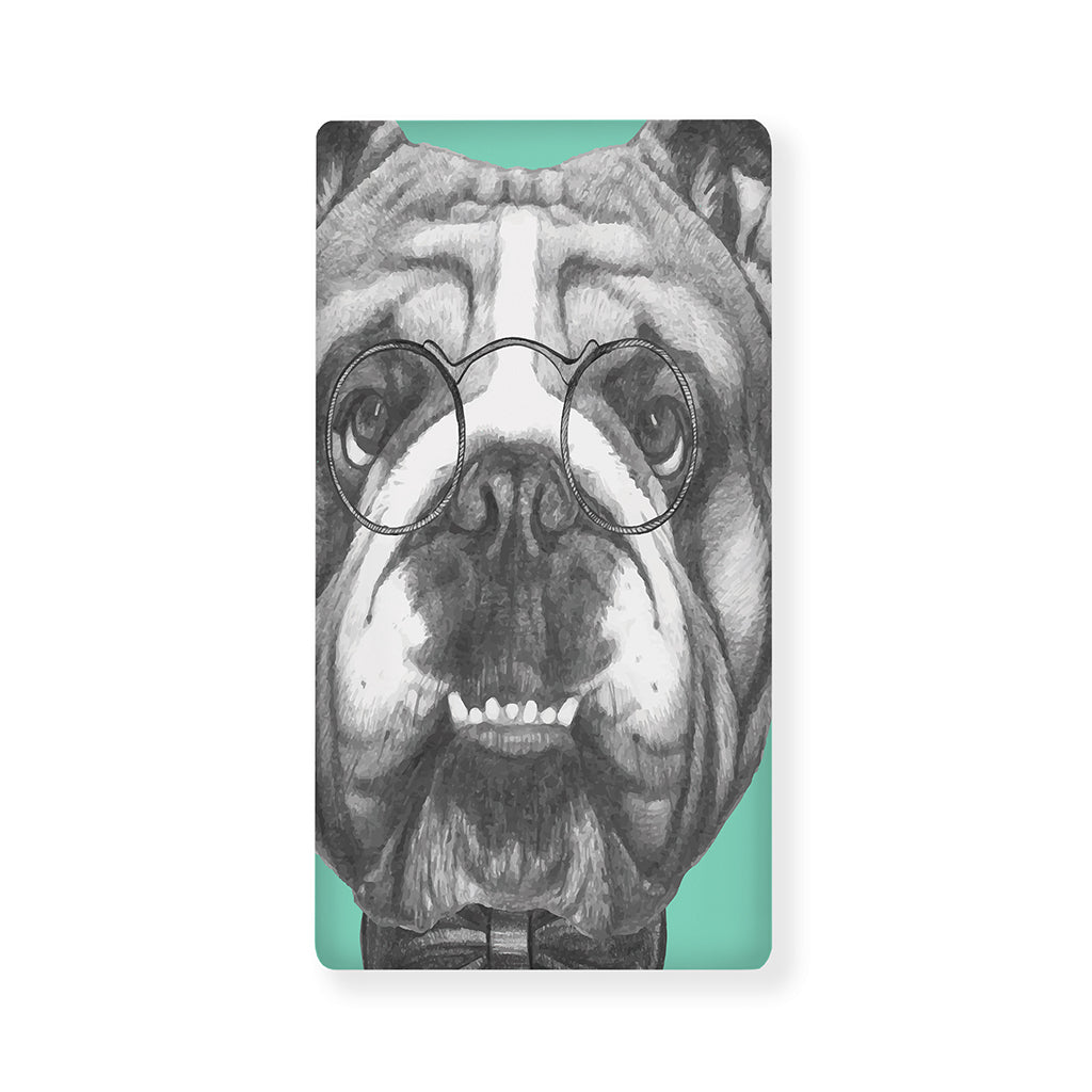 English Bulldog With Glasses Print Baby Crib Sheet