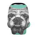 English Bulldog With Glasses Print Baby Seat Cover