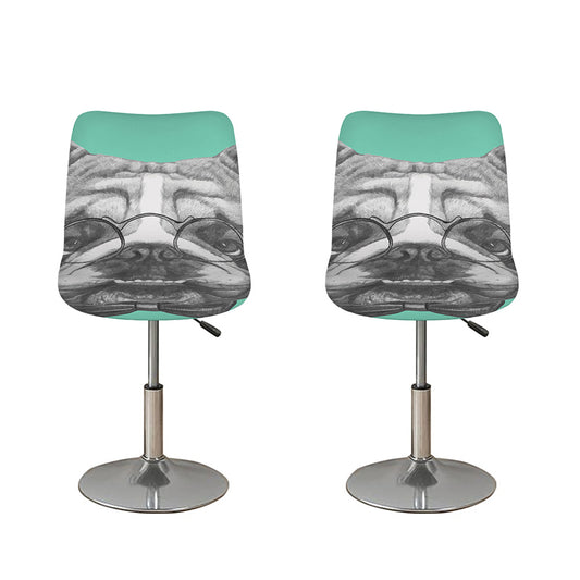 English Bulldog With Glasses Print Bar Stool Covers