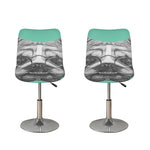 English Bulldog With Glasses Print Bar Stool Covers