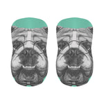 English Bulldog With Glasses Print Bar Stool Covers