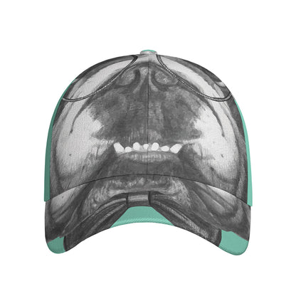 English Bulldog With Glasses Print Baseball Cap
