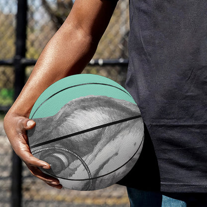 English Bulldog With Glasses Print Basketball