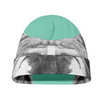 English Bulldog With Glasses Print Beanie