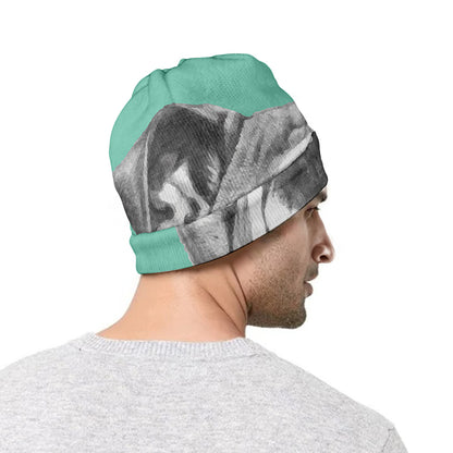 English Bulldog With Glasses Print Beanie