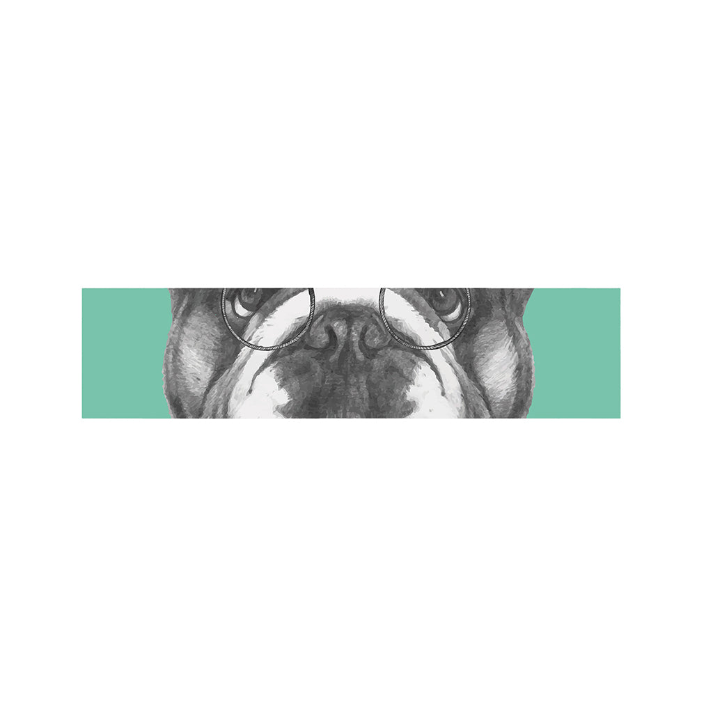 English Bulldog With Glasses Print Bed Runner