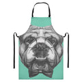 English Bulldog With Glasses Print Bib Apron With Pocket