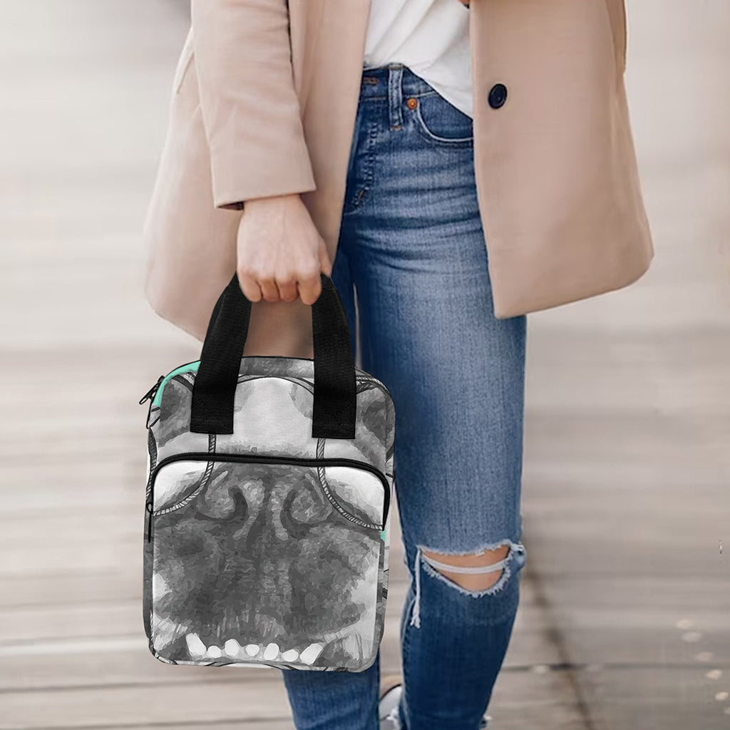 English Bulldog With Glasses Print Bible Tote Bag