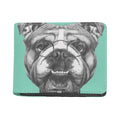 English Bulldog With Glasses Print Bifold Wallet