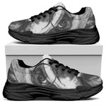 English Bulldog With Glasses Print Black Chunky Shoes