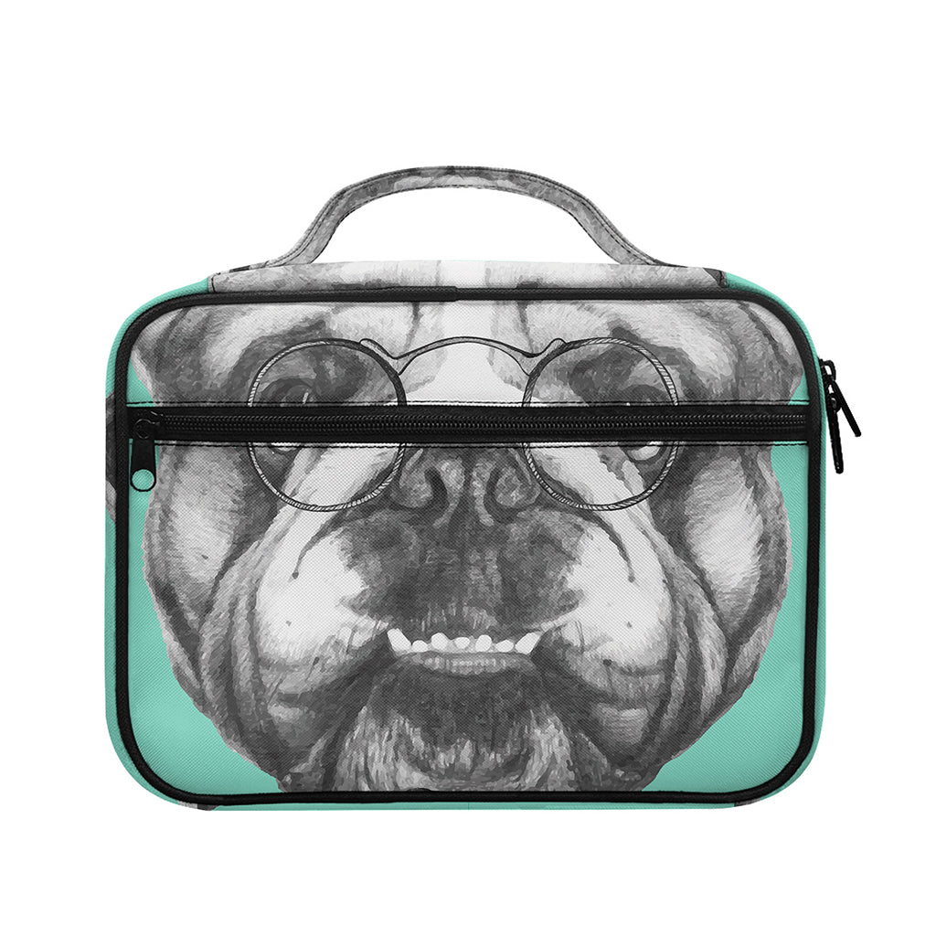 English Bulldog With Glasses Print Briefcase Bible Bag