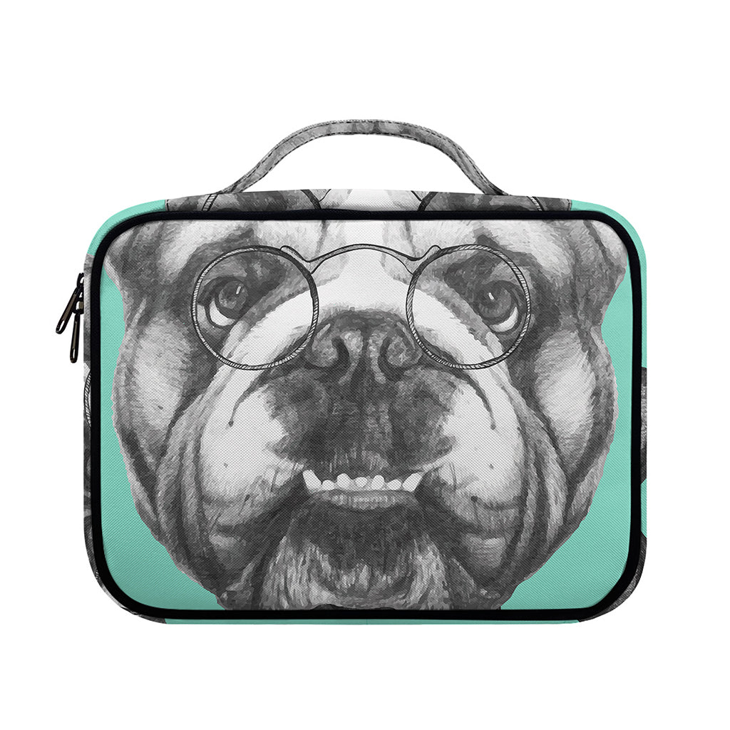 English Bulldog With Glasses Print Briefcase Bible Bag