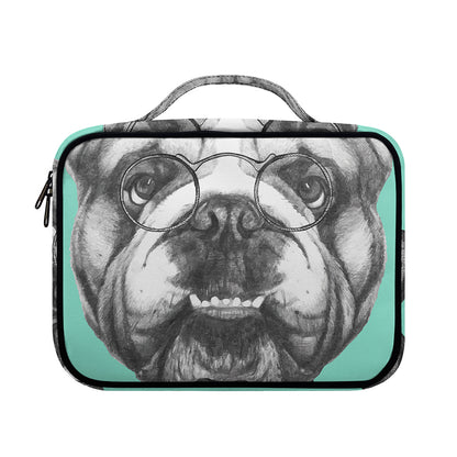 English Bulldog With Glasses Print Briefcase Bible Bag