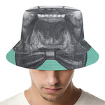 English Bulldog With Glasses Print Bucket Hat