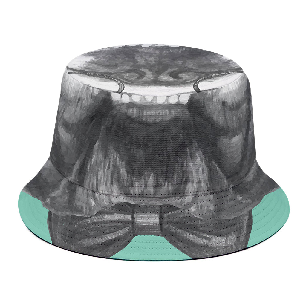 English Bulldog With Glasses Print Bucket Hat